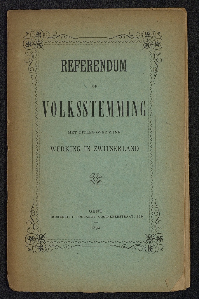 Referendum of volksstemming met uitleg over zijne werking in Zwiterland