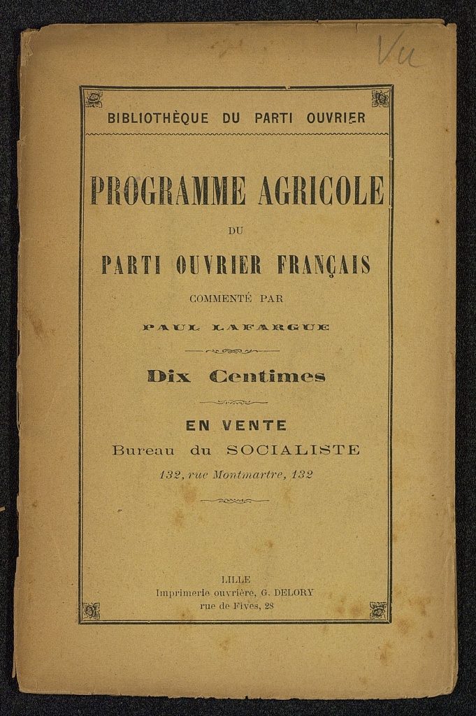 Programme agricole du Parti Ouvrier Français