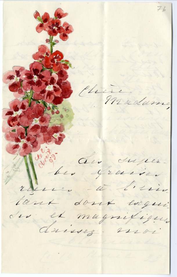 lettre autographe de la princesse Clémentine