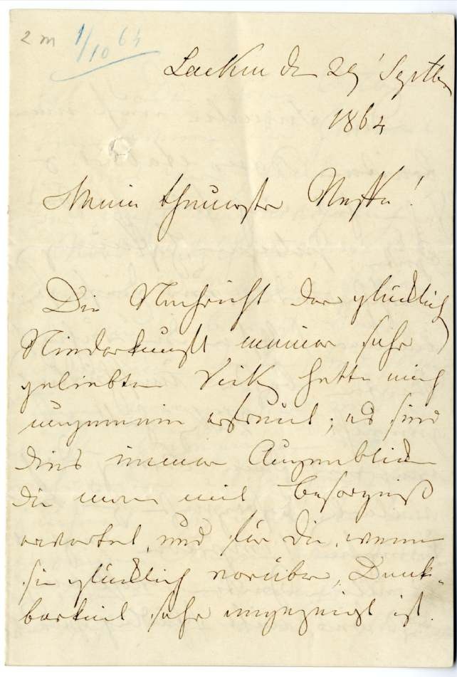 Lettre autographe du roi des Belges Léopold Ier au roi de Prusse Frédéric III