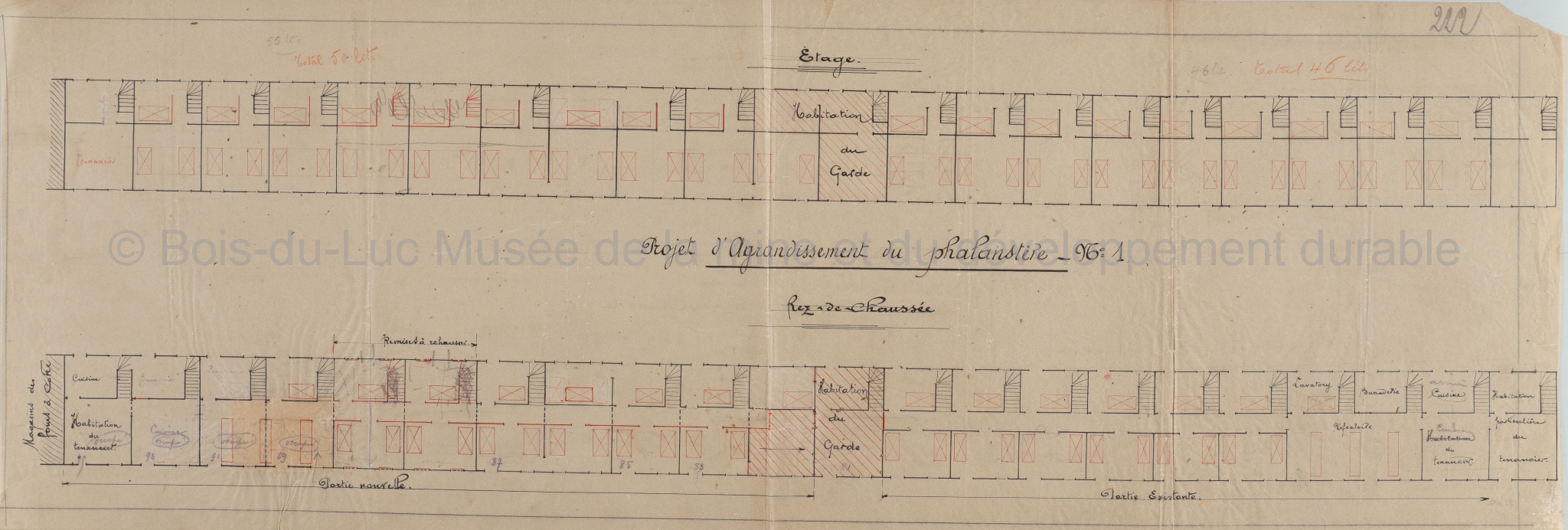 Projet d'agrandissement du phalanstère n°1