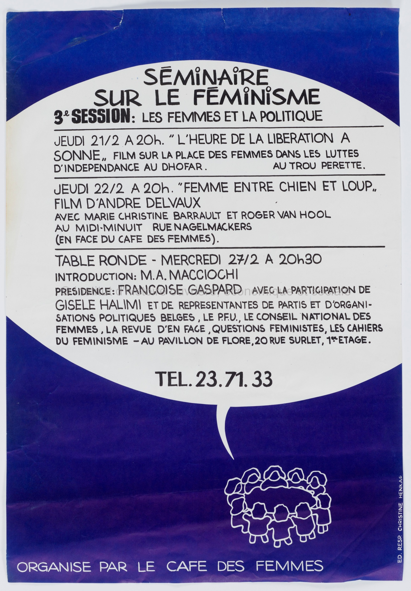 Séminaire sur le féminisme. 3e session : Les femmes et la politique