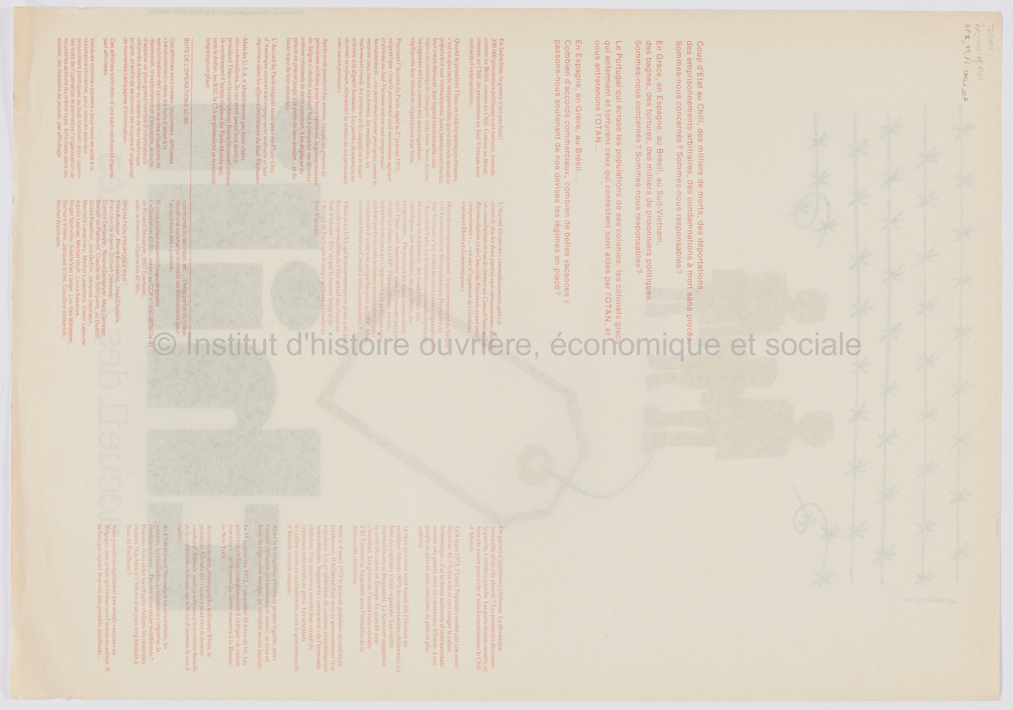 Chili. Accueil des réfugiés