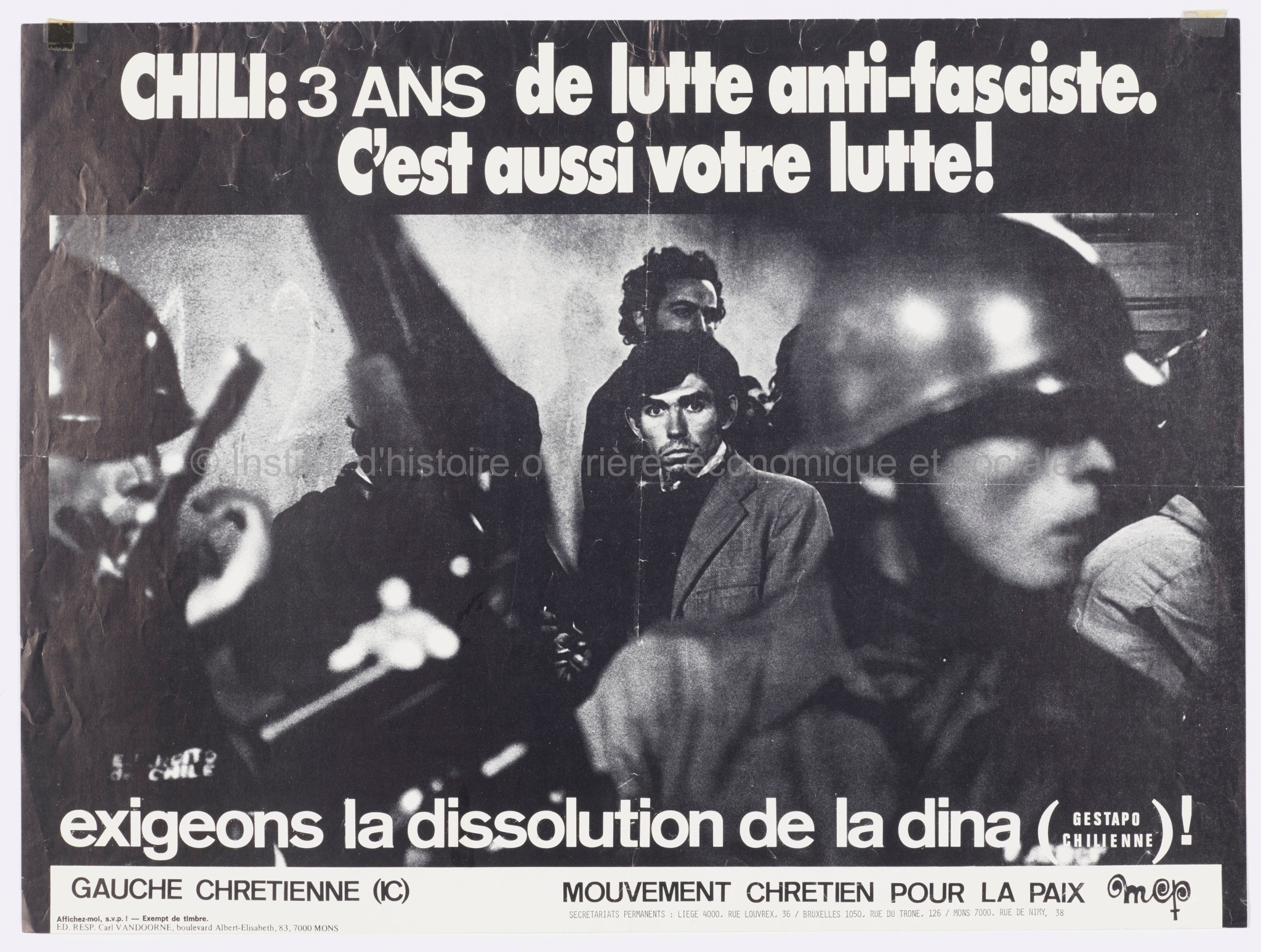 Chili : 3 ans de lutte anti-fasciste. C'est aussi votre lutte ! Exigeons la dissolution de la dina (gestapo chilienne) !