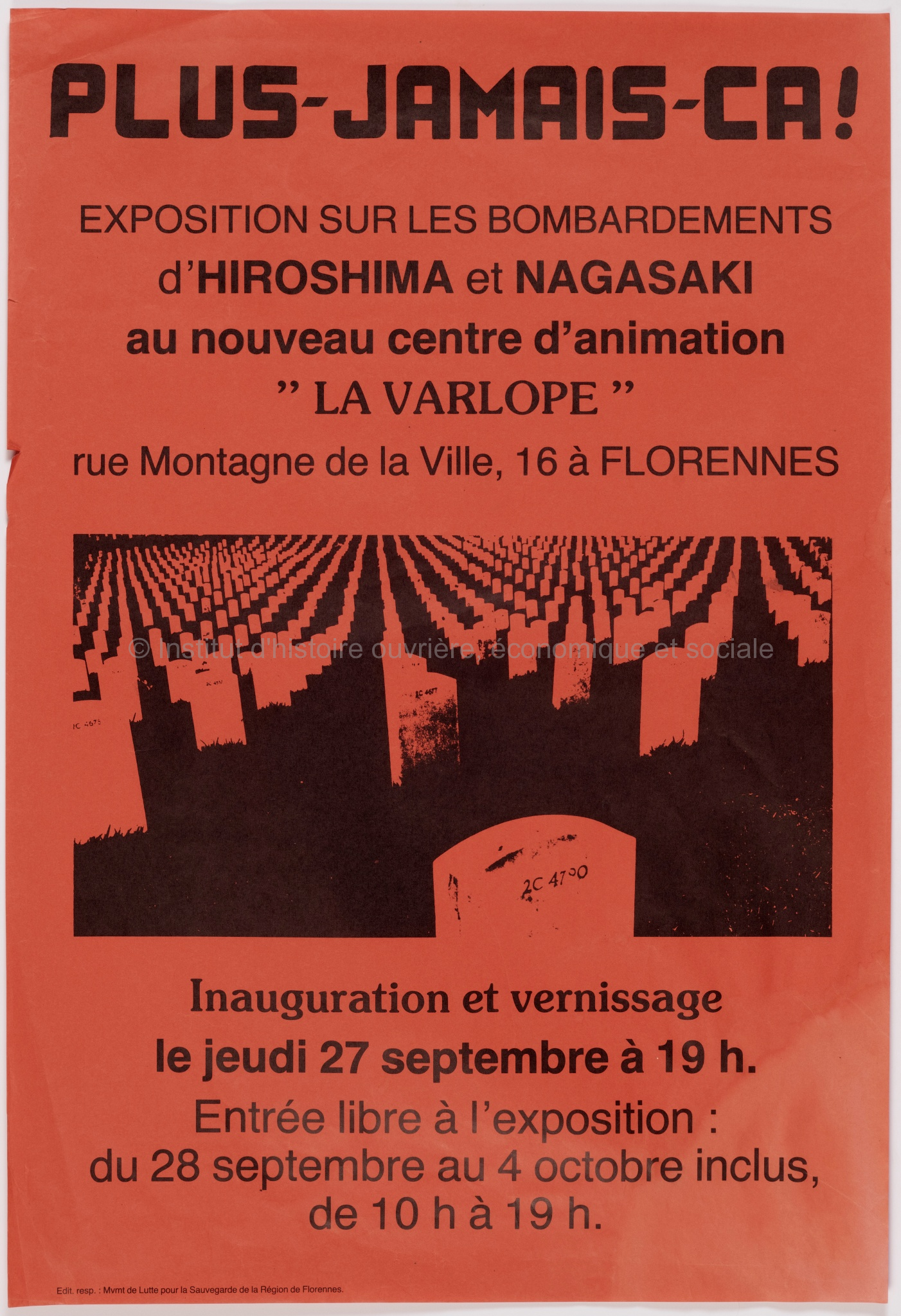 Plus jamais ça ! : exposition sur les bombardements d'Hiroshima et Nagasaki au nouveau Centre d'animation "La Varlope"