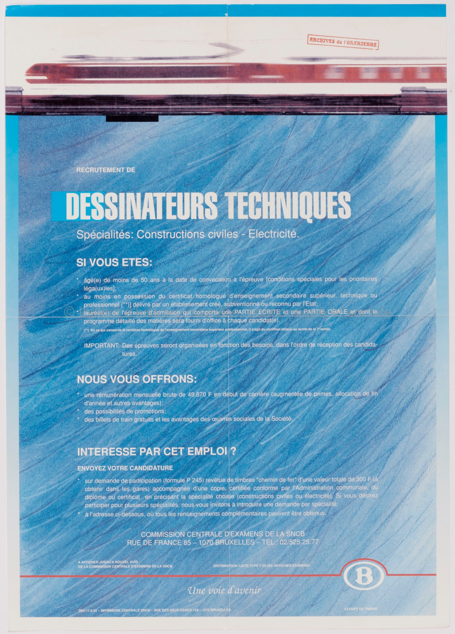 Recrutement de dessinateurs techniques : spécialités : construction civiles - électricité