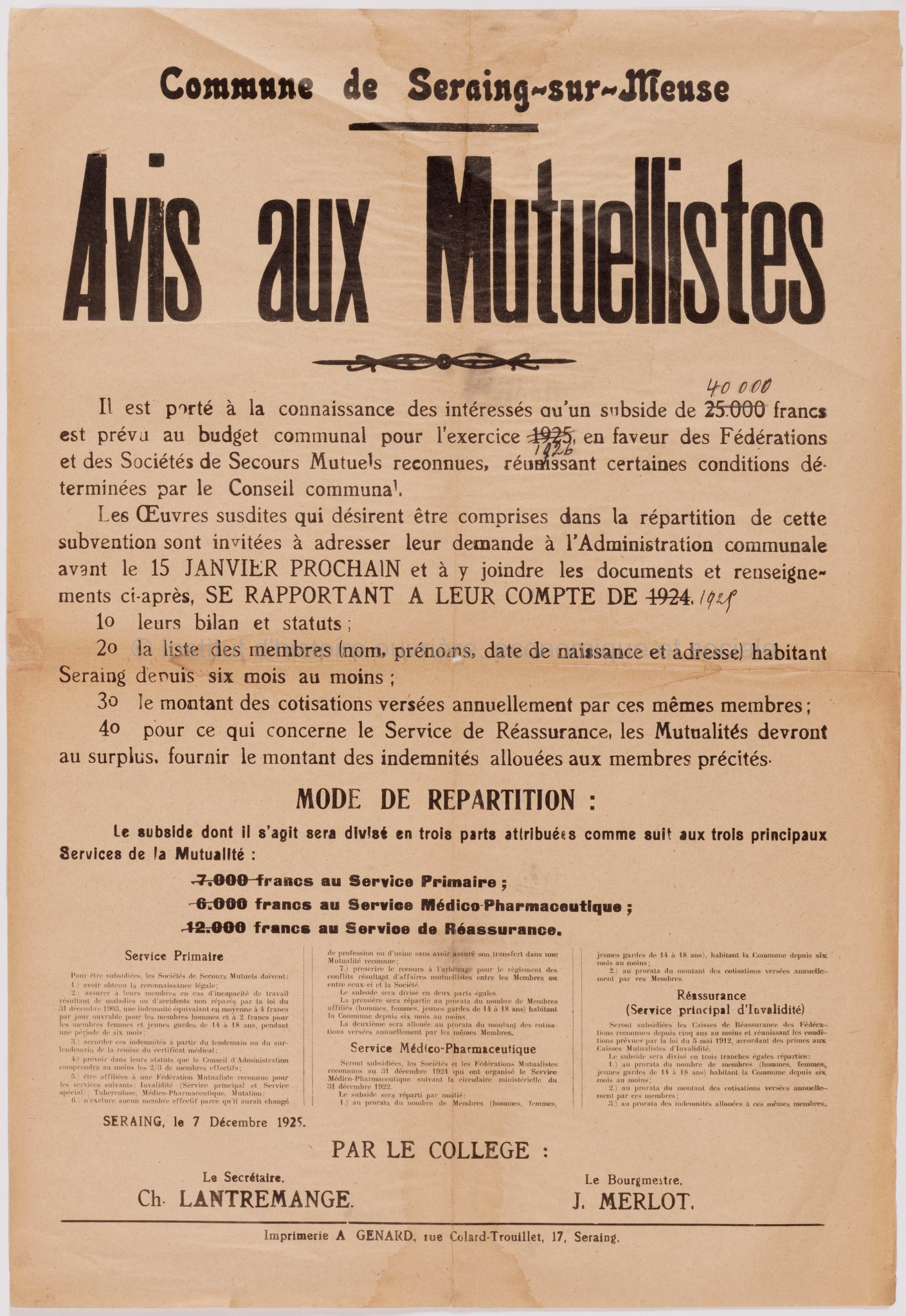 Avis aux mutuellistes