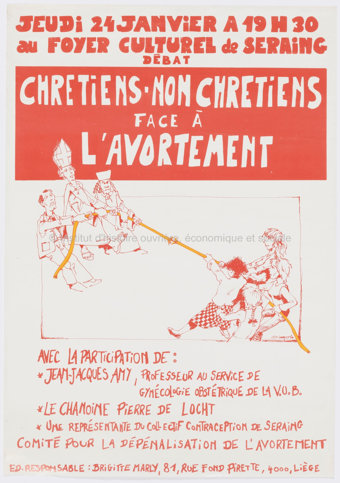 Chrétiens - non-chrétiens face à l'avortement : jeudi 24 janvier à 19h30 au Foyer culturel de Seraing : débat