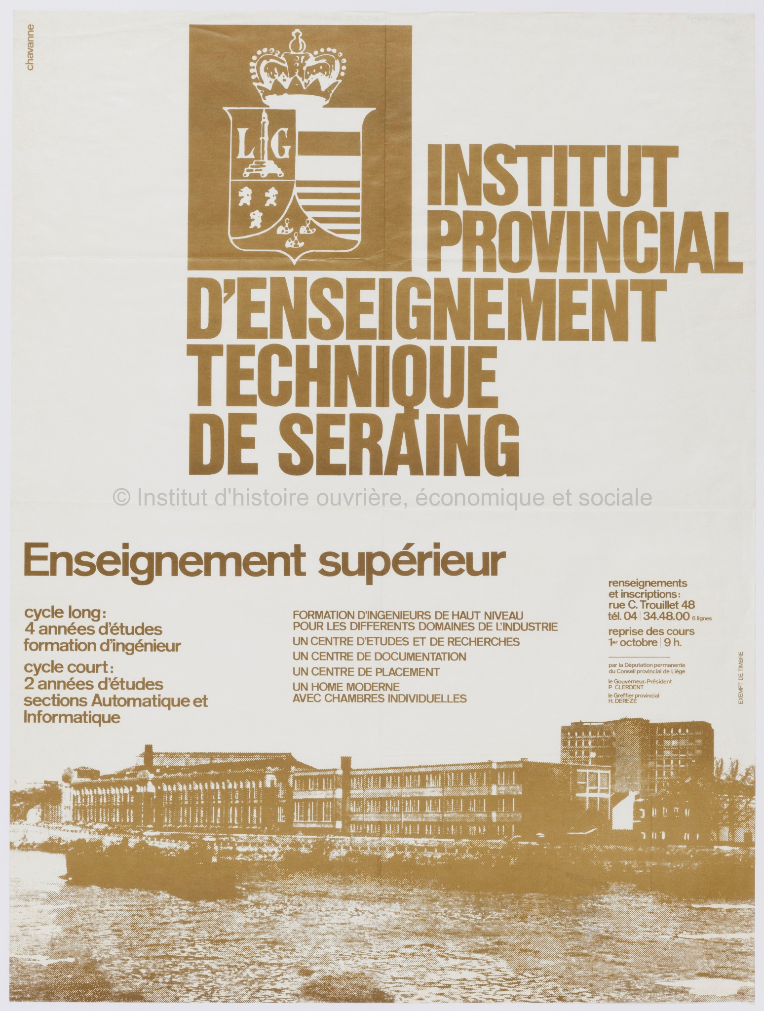 Institut provincial d'enseignement technique de Seraing : enseignement supérieur