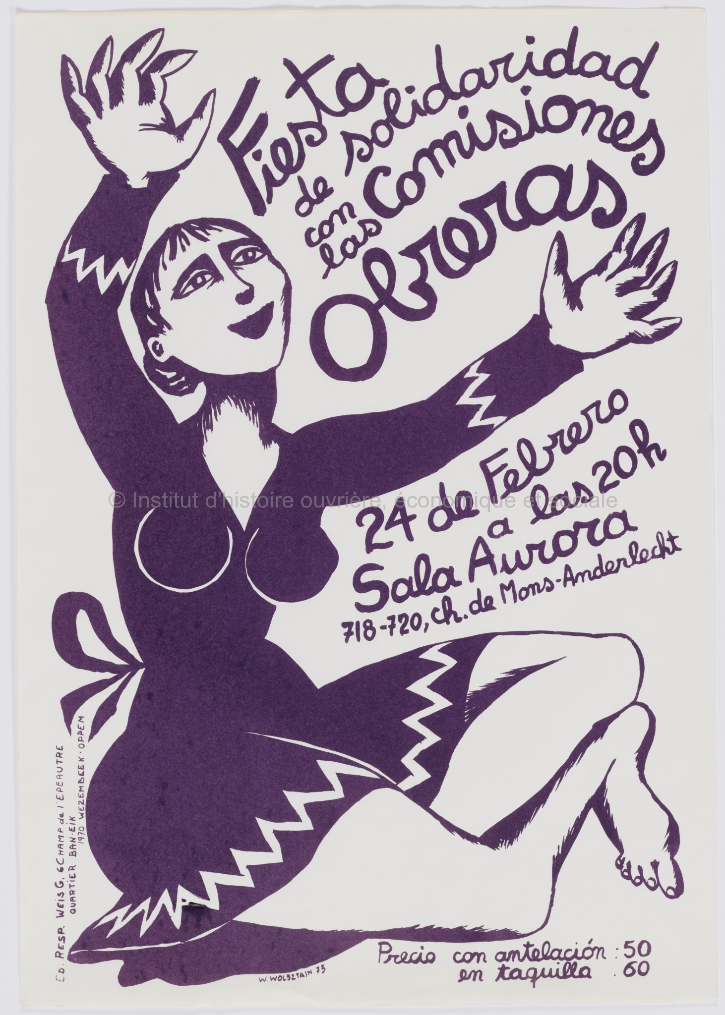 Fiesta de solidaridad con las Comisiones obreras : 24 de febrero à las 20h Sala Aurora
