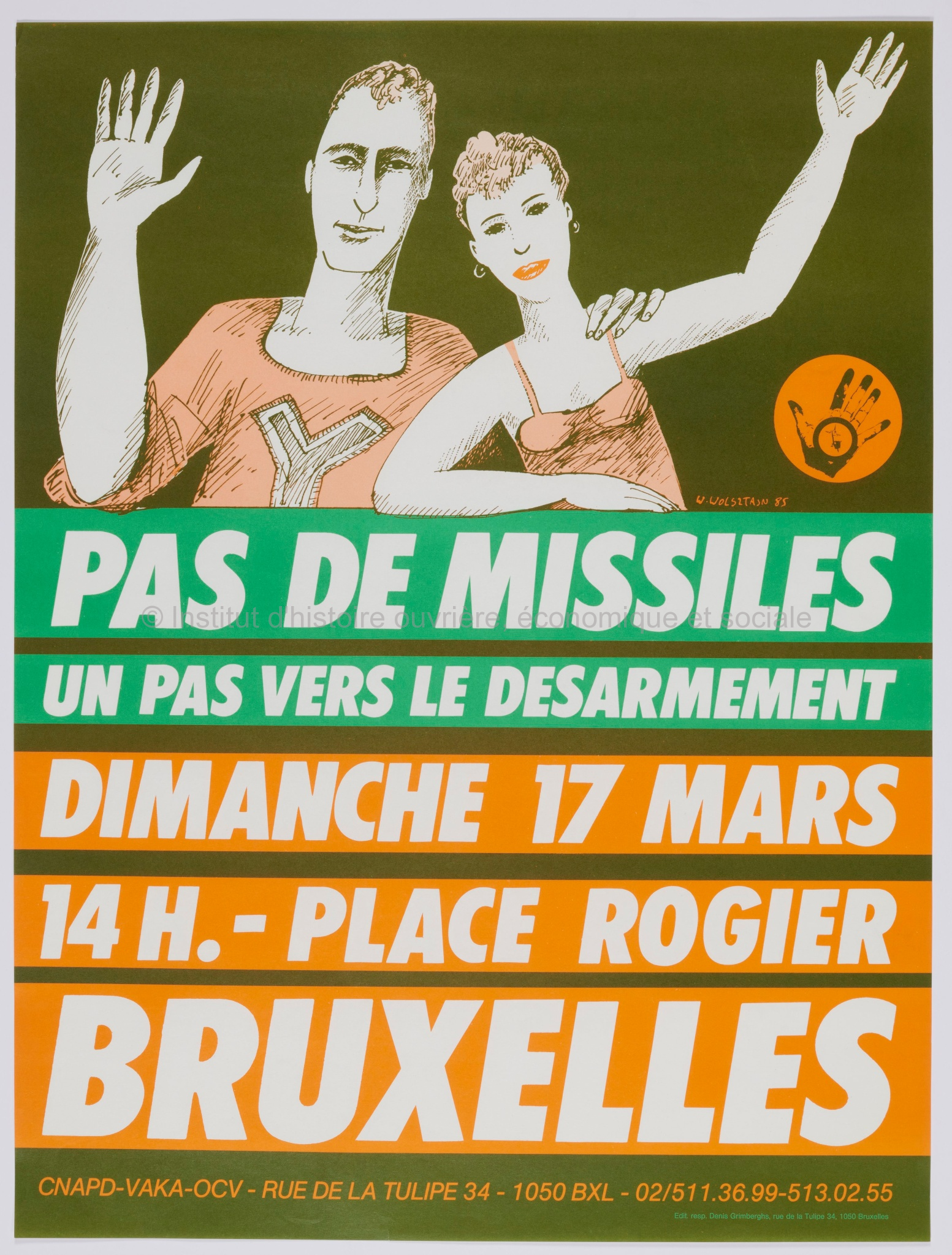 Pas de missiles : un pas vers le désarmement : dimanche 17 mars 14h Place Rogier Bruxelles