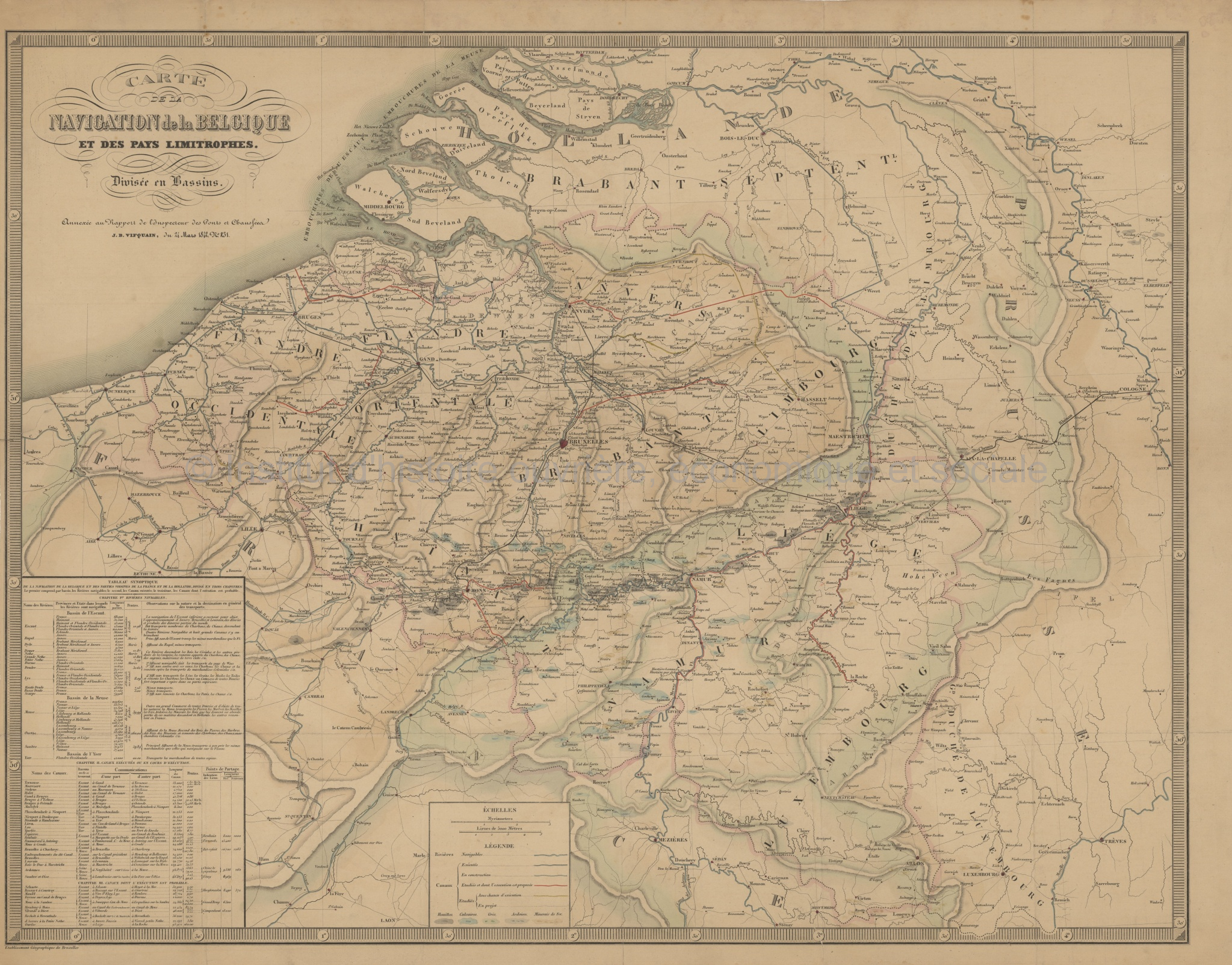 Carte de la navigation de la Belgique
