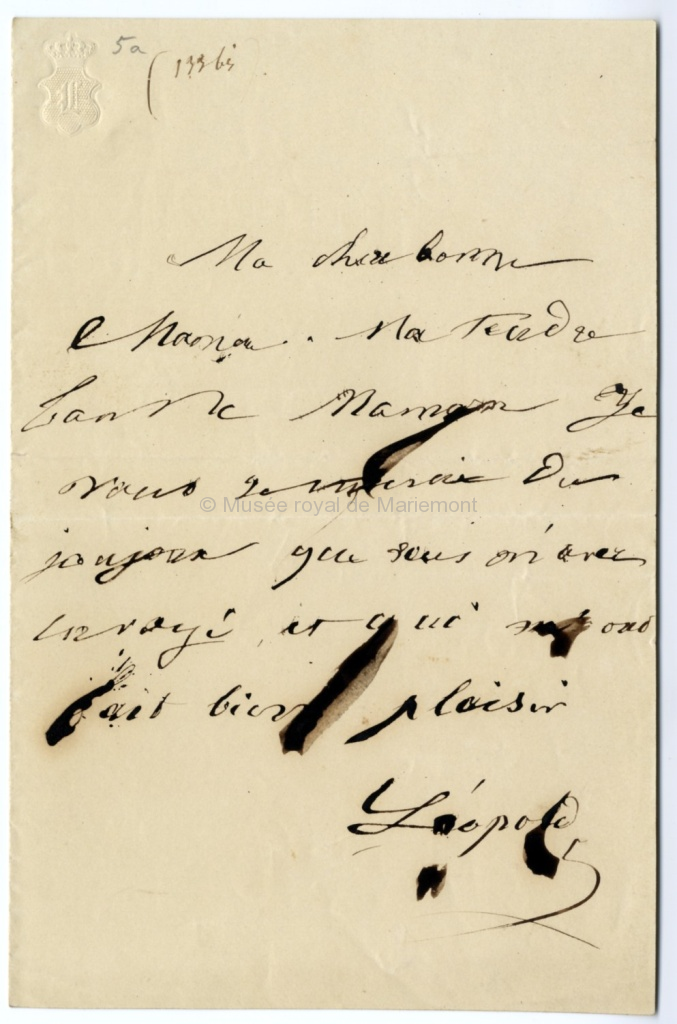 Lettre autographe du roi des Belges Léopold II