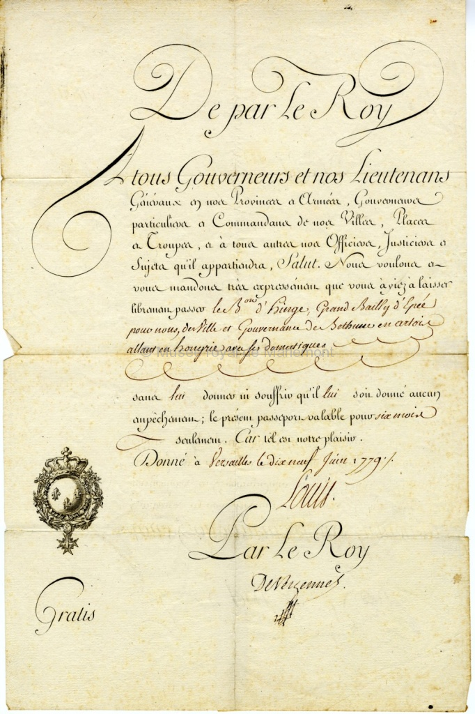 Lettre autographe du roi de France, Louis XVI Lettre autographe du roi de France, Louis XVI