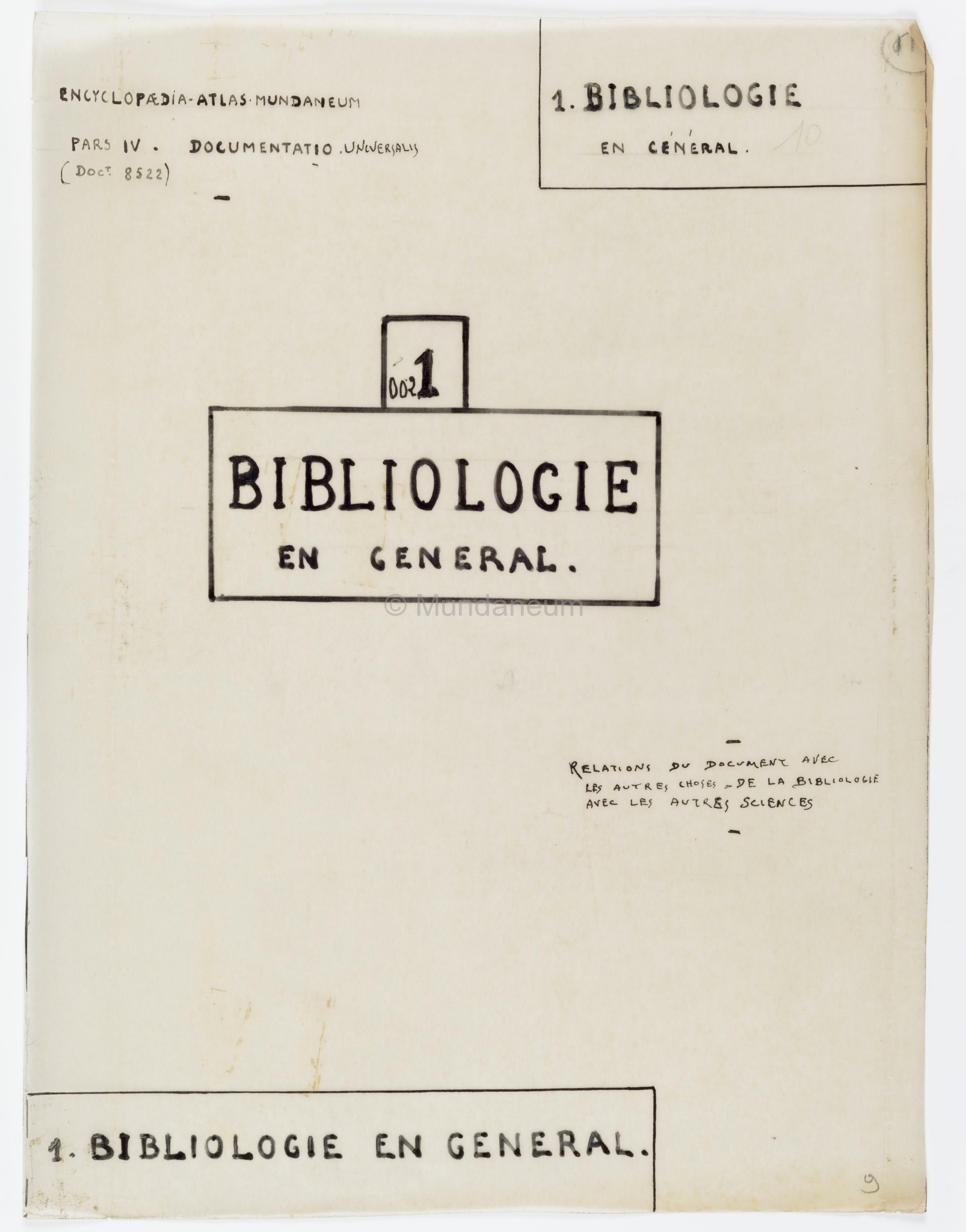 002.1/ Bibliologie en général