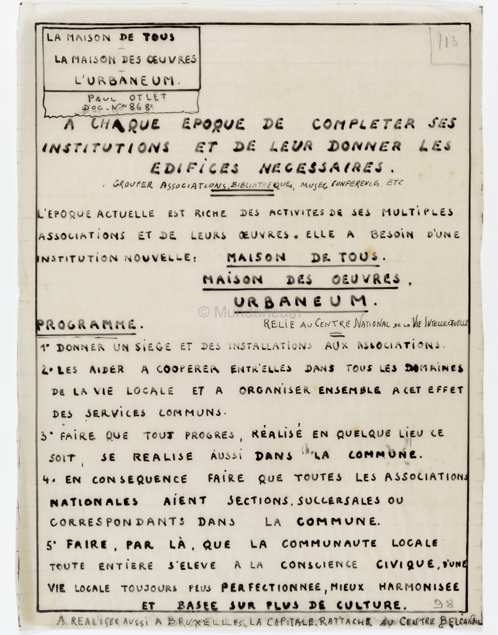 La maison de tous – La maison des oeuvres – L'Urbaneum