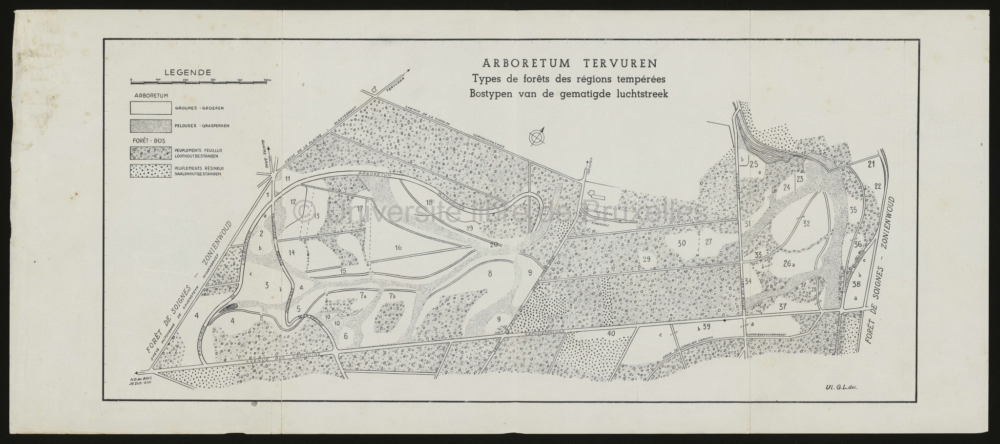 Arboretum Tervuren. Types de forêts des régions tempérées. Bostypen van de gematigde luchtstreek