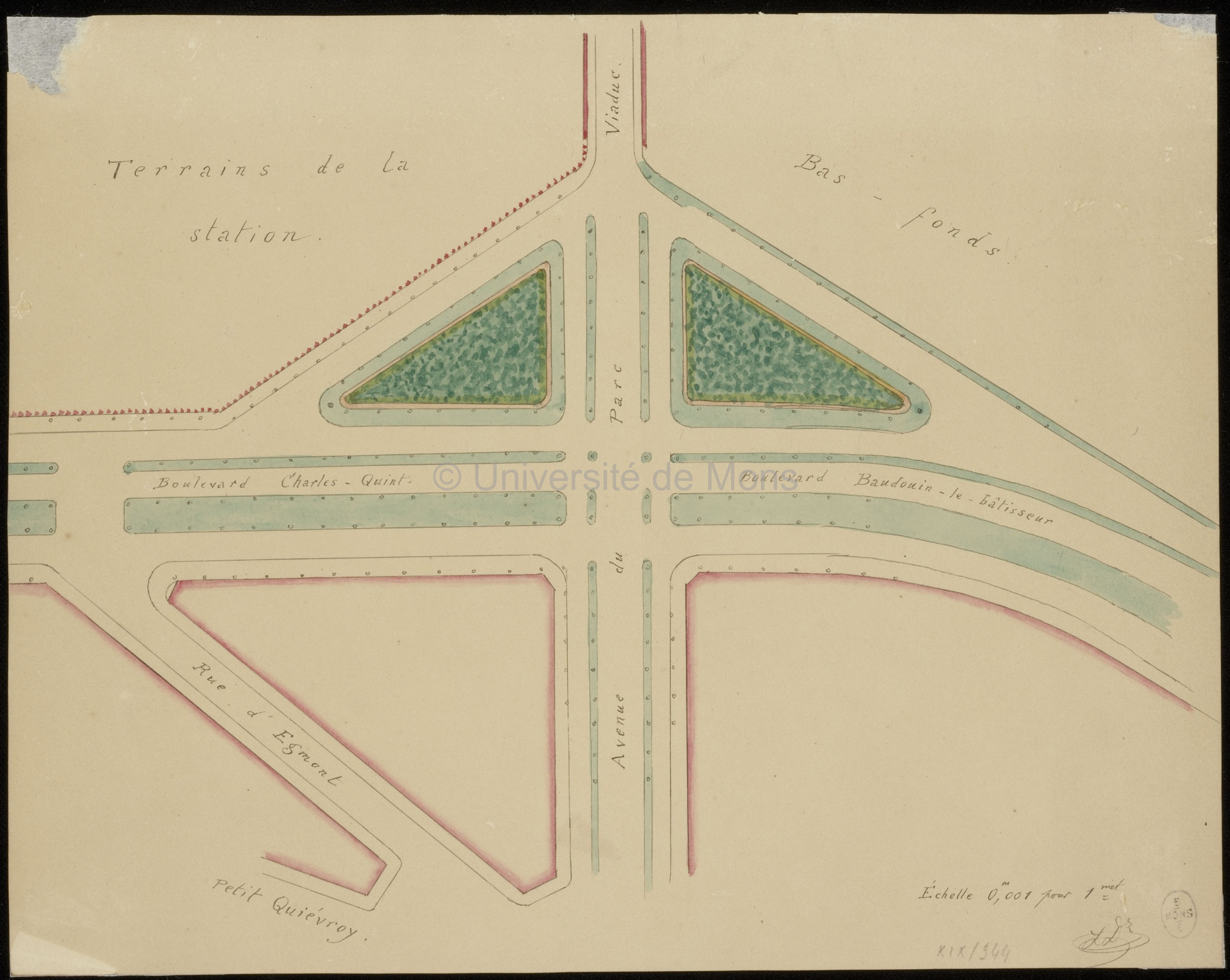 [Emplacement de l'actuelle place Warocqué]