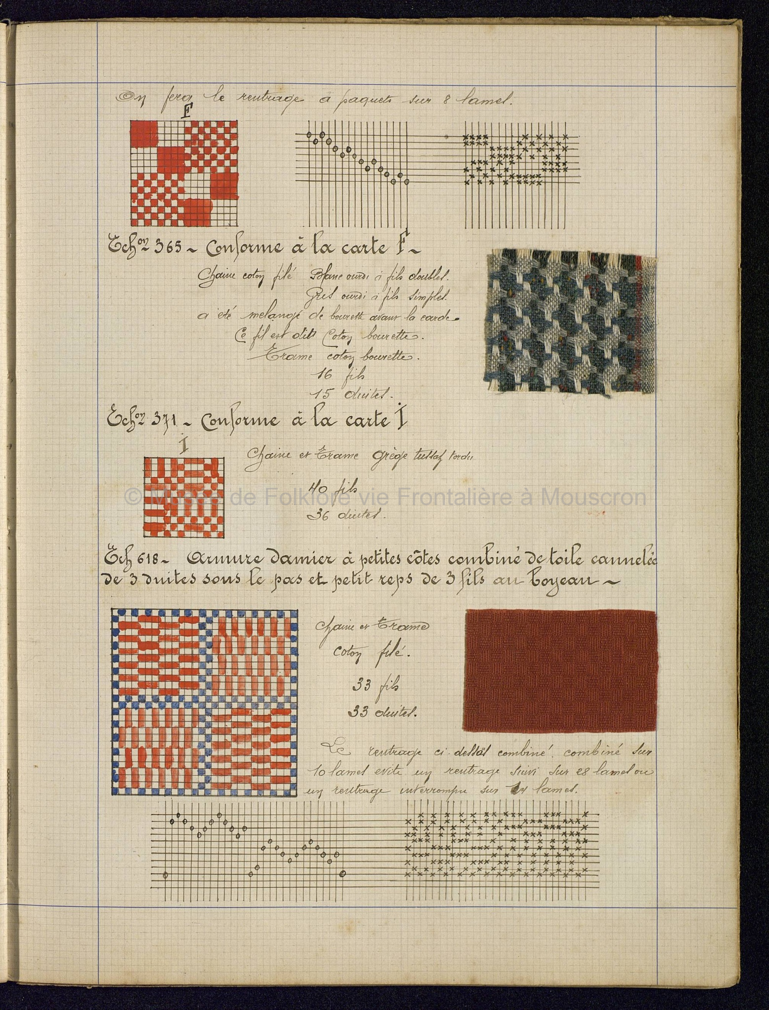 Cours de théorie de tissage. Cahier 4