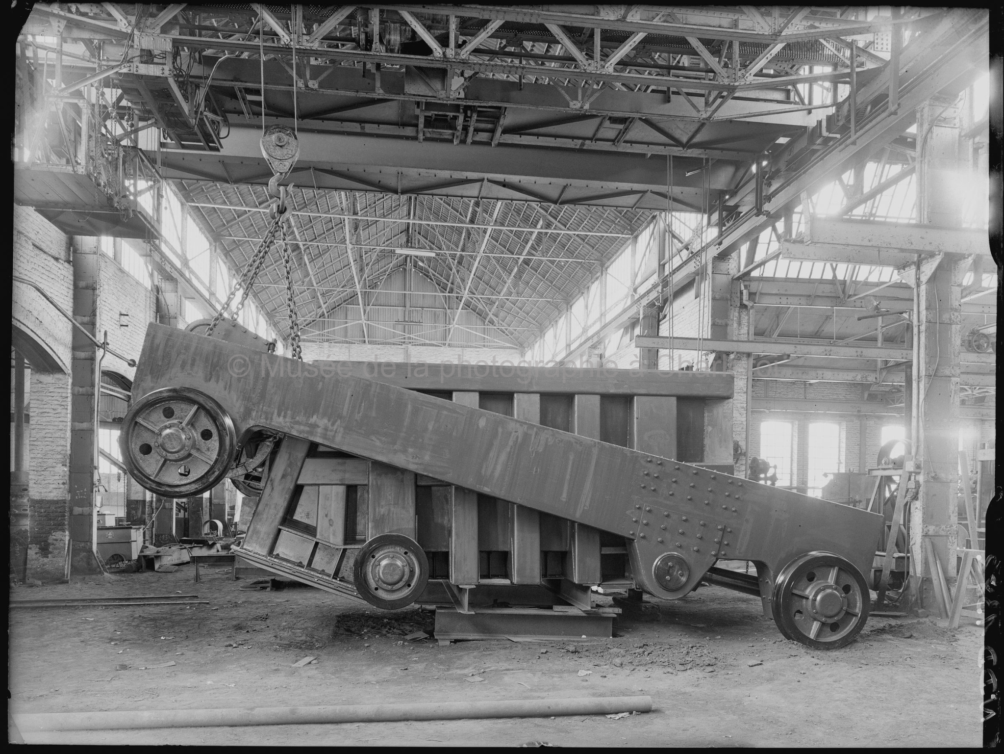 Bogie d'un véhicule ferroviaire en montage