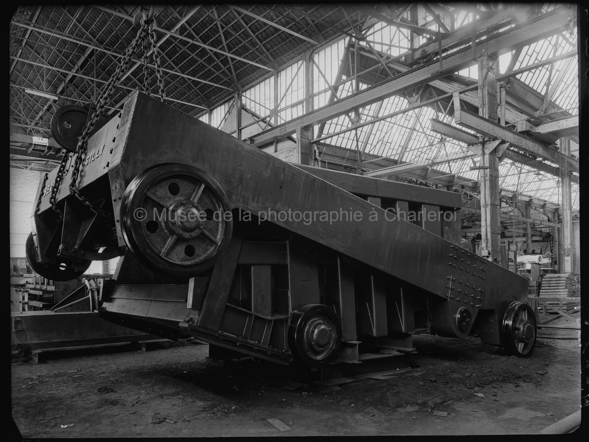 Bogie d'un véhicule ferroviaire en montage