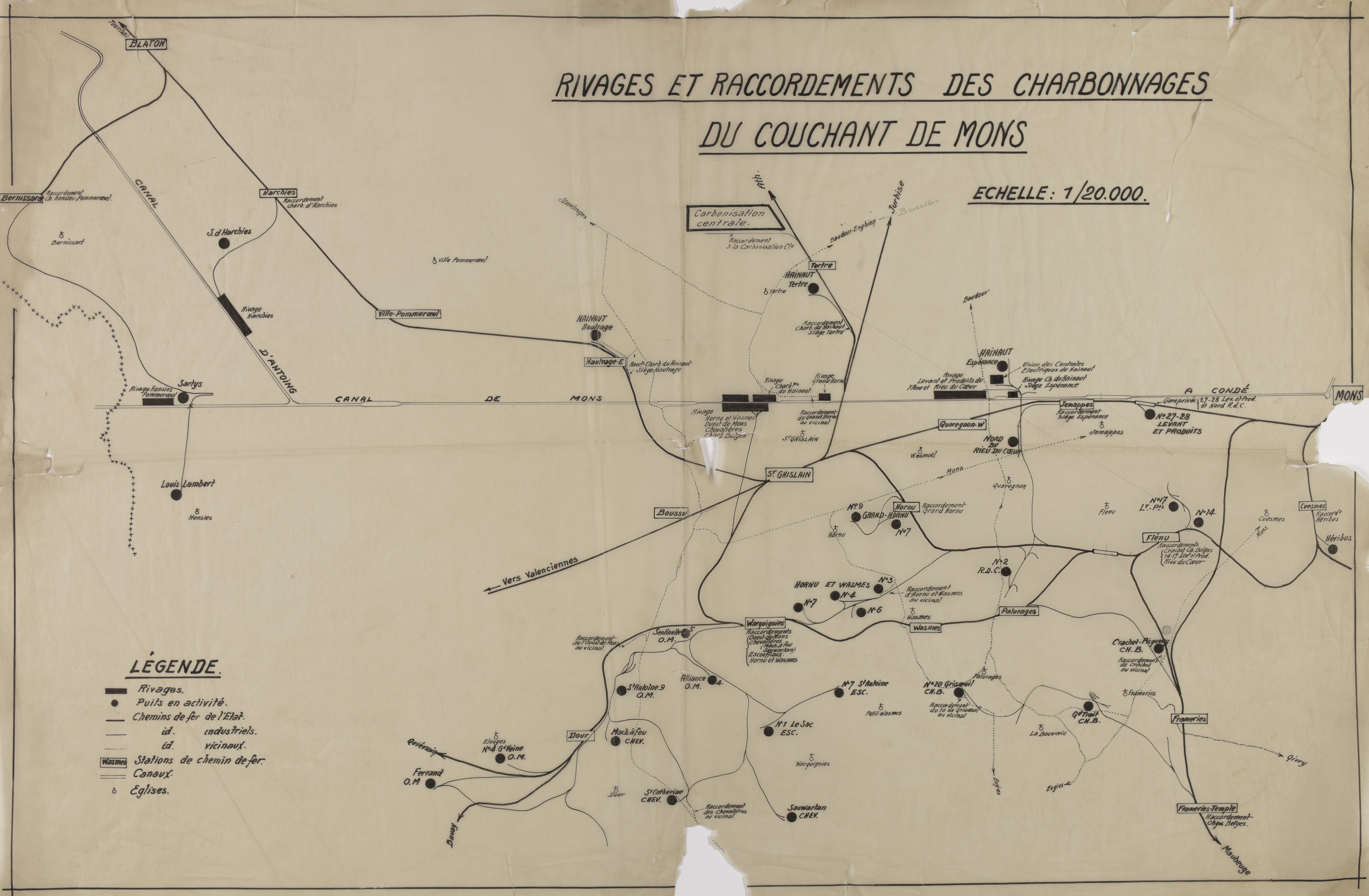 Rivages et raccordements des charbonnages du Couchant de Mons © SAICOM